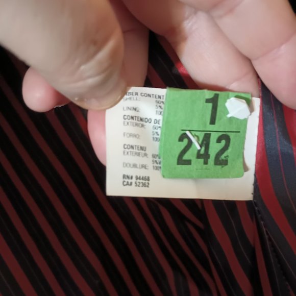 VGUC Vintage Wool Blend Pea Coat in Bright Red & Navy Blue by Nautica (Size: XL) - Picture 8 of 8